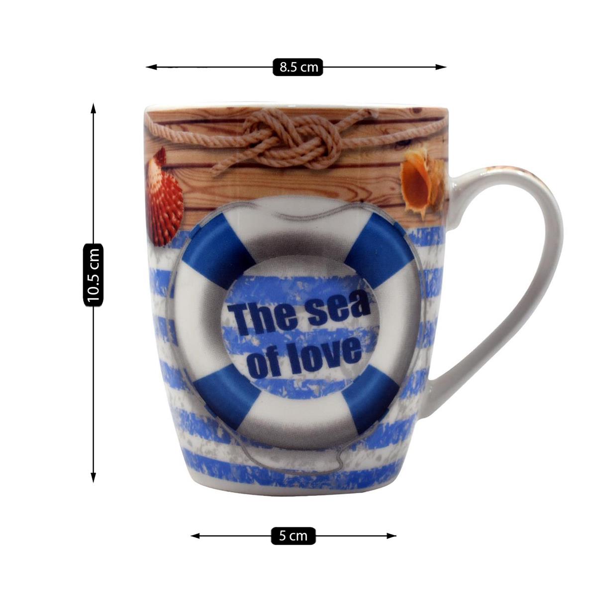 Printed Ceramic Coffee or Tea Mug with handle, 325ml (V-MUGS-005-9)
