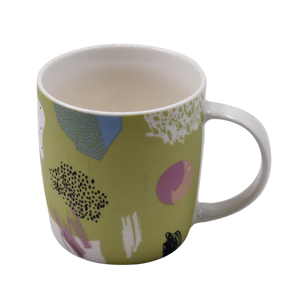 Kookee Ceramic Coffee or Tea Mug with handle for Office, Home or Gifting - 325ml (R4901-D)