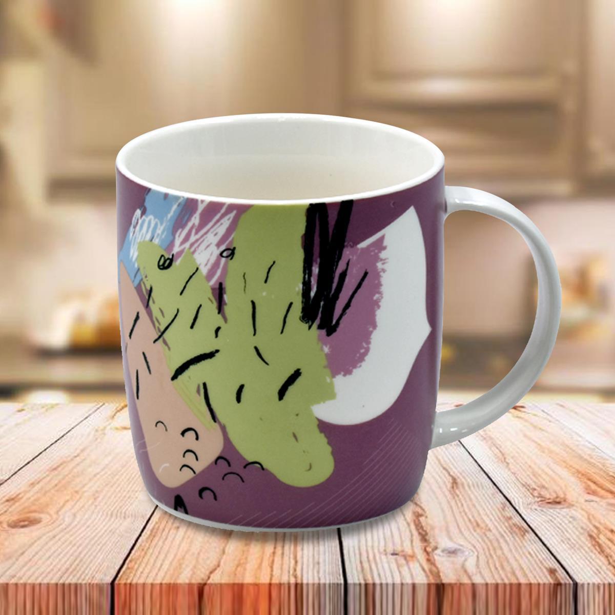 Kookee Ceramic Coffee or Tea Mug with handle for Office, Home or Gifting - 325ml (R4901-E)
