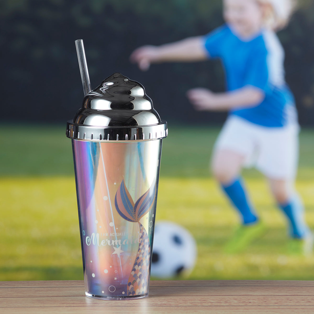 Kookee Acrylic Sipper, Cup, Tumbler Frosted with Straw and Lid, 270ml (BH-009-A)