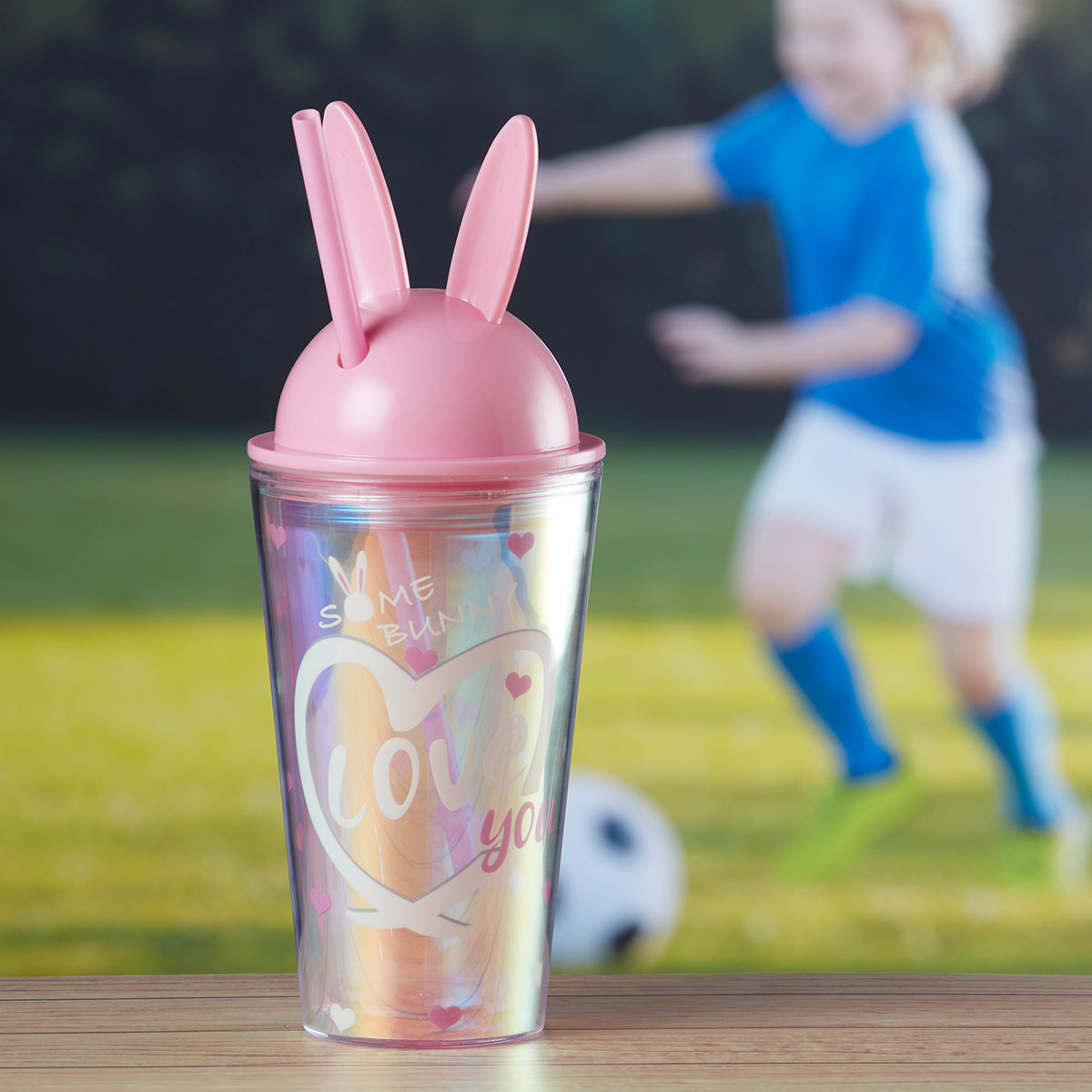 Kookee Acrylic Sipper, Cup, Tumbler Frosted with Straw and Lid, 275ml (BL-017-B)