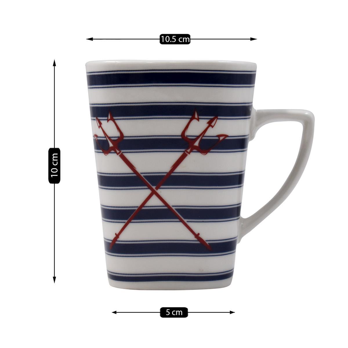 Printed Ceramic Tall Coffee or Tea Mug with handle, 325ml (V-MUGS-009-9)