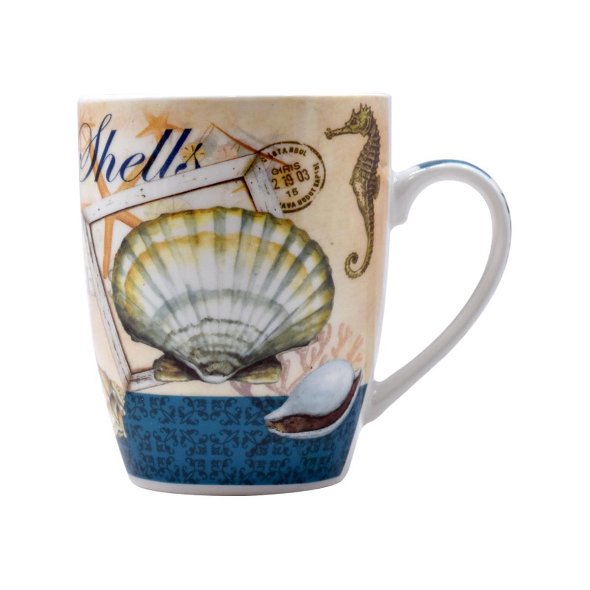 Printed Ceramic Coffee or Tea Mug with handle, 325ml (V-MUGS-005-11)