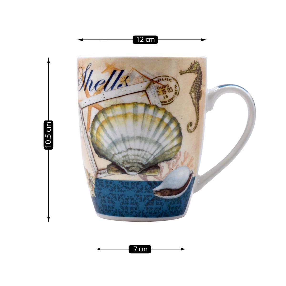 Printed Ceramic Coffee or Tea Mug with handle, 325ml (V-MUGS-005-11)