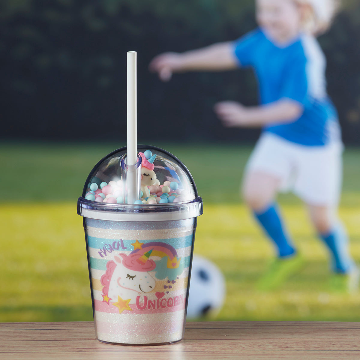 Kookee Acrylic Sipper, Cup, Tumbler Frosted with Straw and Lid, 270ml (JL-003-A)