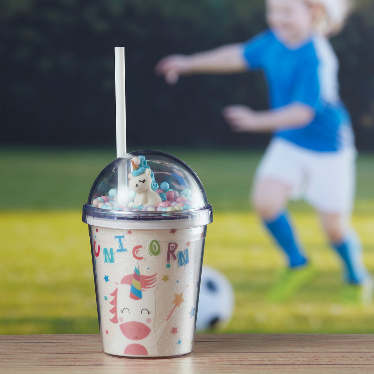 Kookee Acrylic Sipper, Cup, Tumbler Frosted with Straw and Lid, 270ml (JL-003-B)