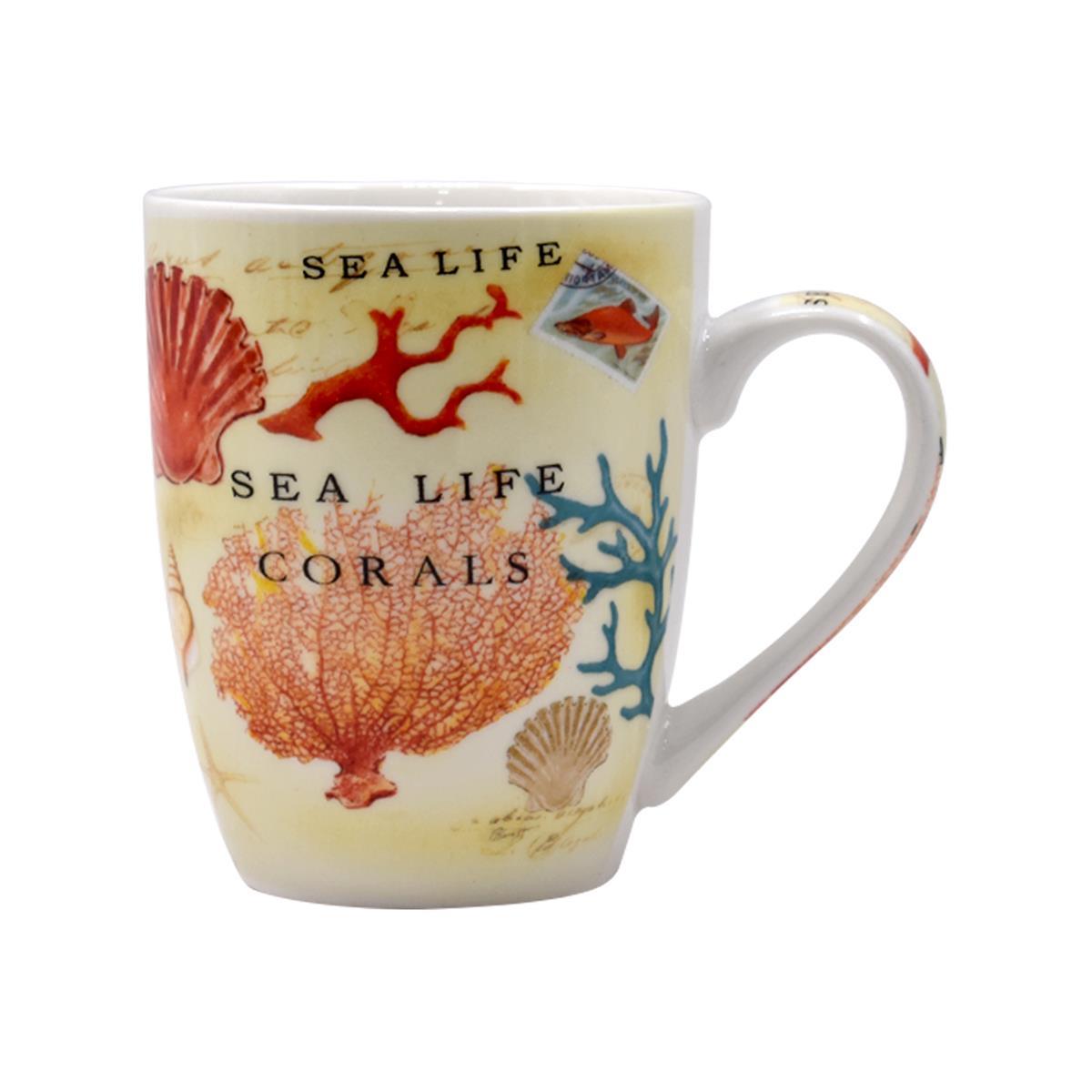 Printed Ceramic Coffee or Tea Mug with handle - 325ml (3441AG-D)