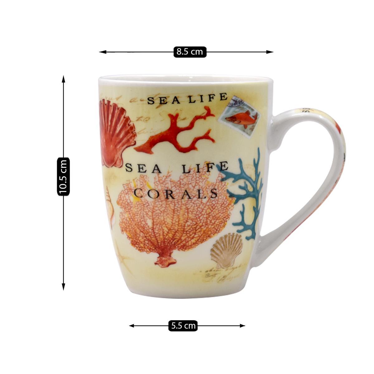 Printed Ceramic Coffee or Tea Mug with handle - 325ml (3441AG-D)