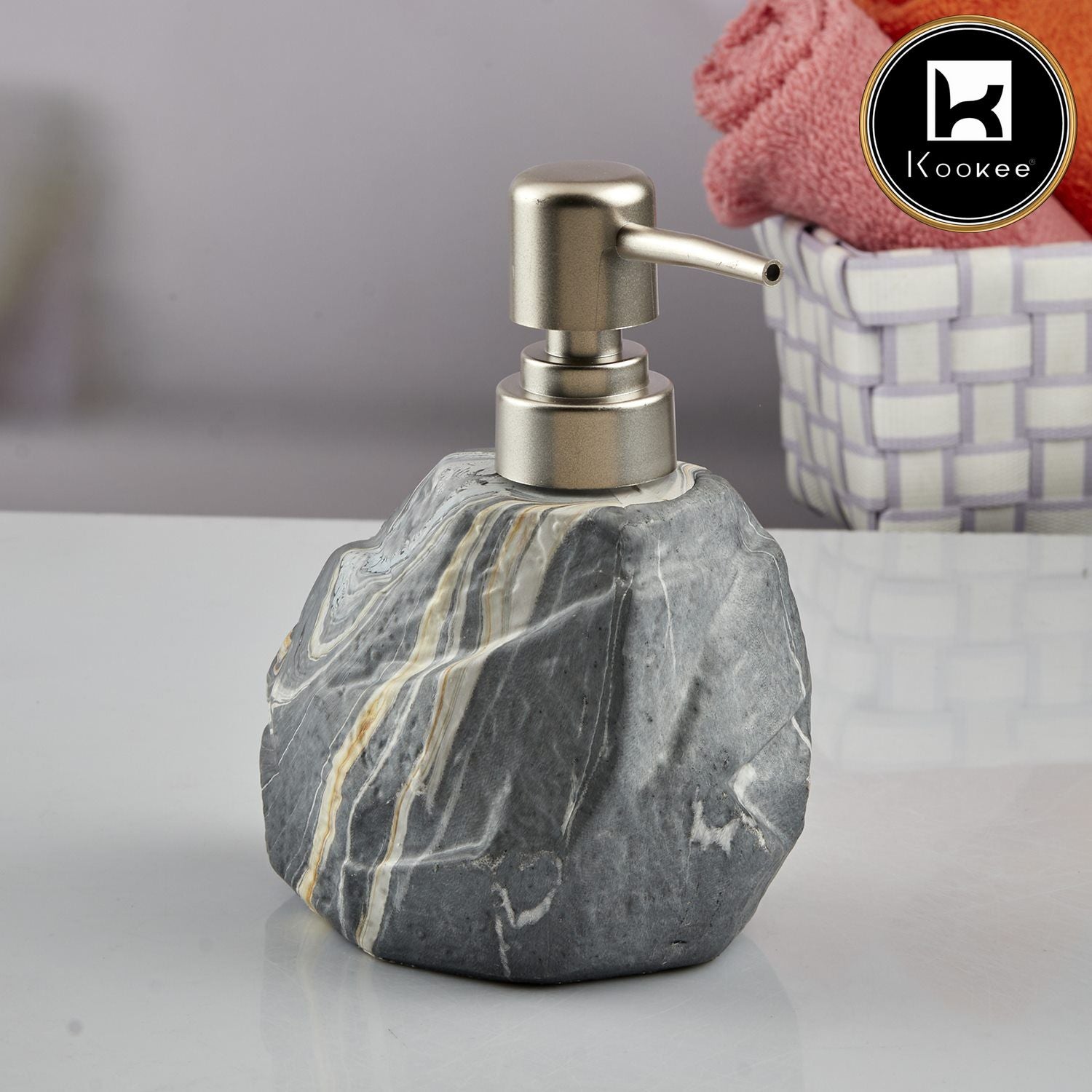Kookee Ceramic Soap Dispensers, Grey, ART07947