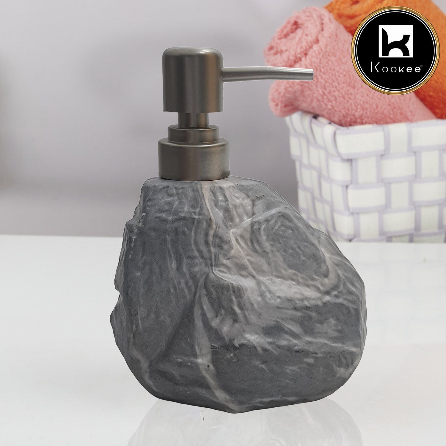 Kookee Ceramic Soap Dispensers, Grey, ART07949