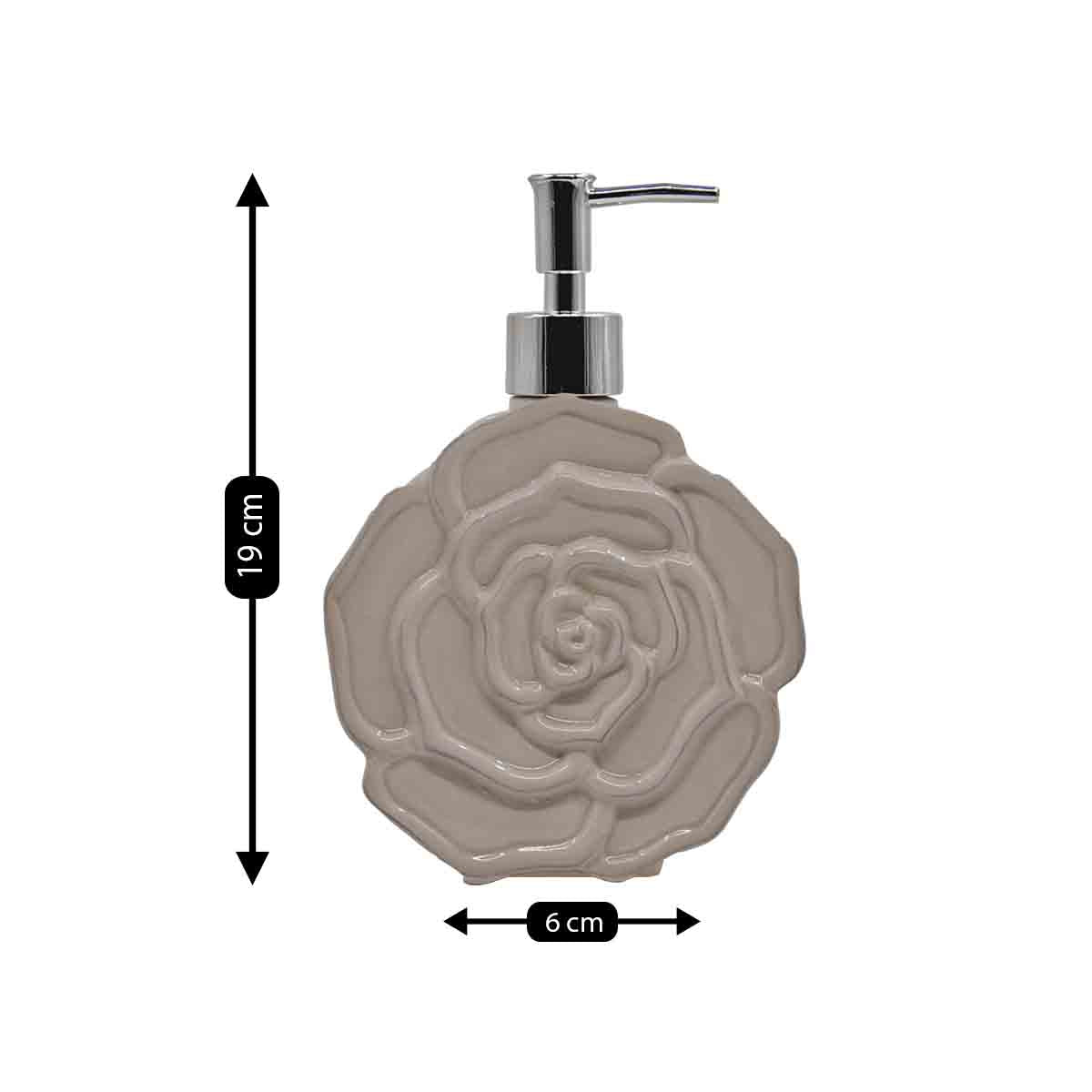 Ceramic Soap Dispenser for handwash for Bathroom, Beige (V-CSD-007-1)