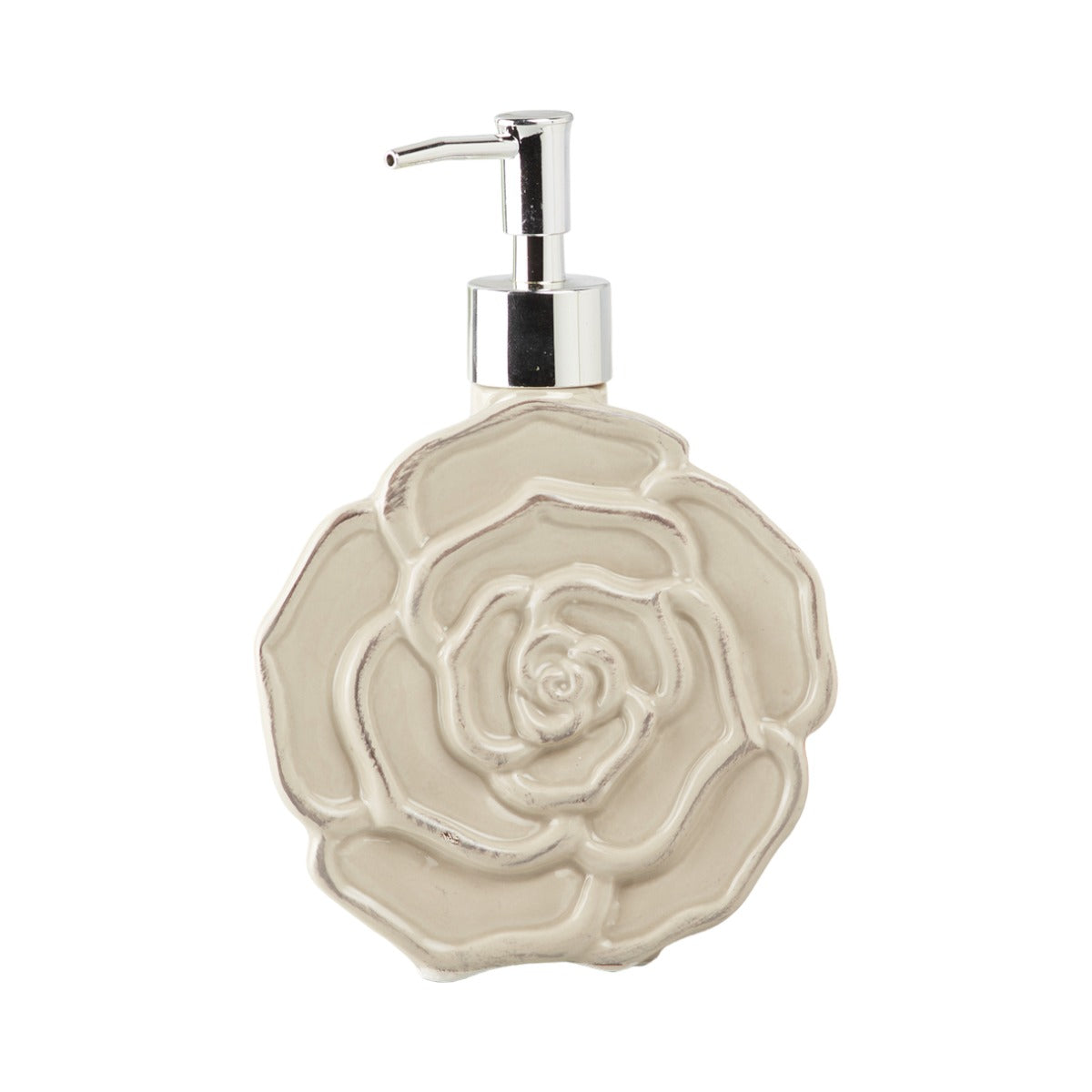 Ceramic Soap Dispenser for handwash for Bathroom, Beige, (Set of 1) (7961)