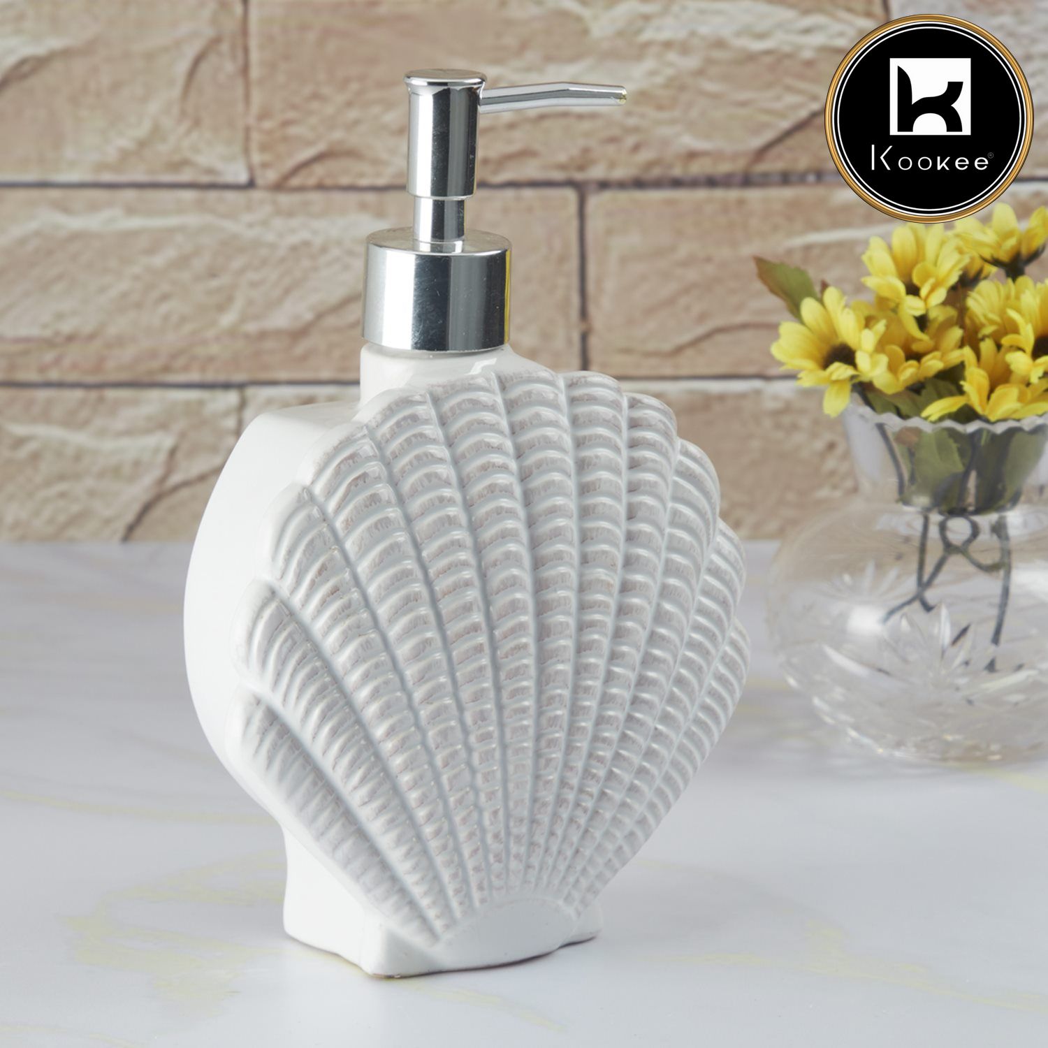 Kookee Ceramic Soap Dispensers, White, ART07963