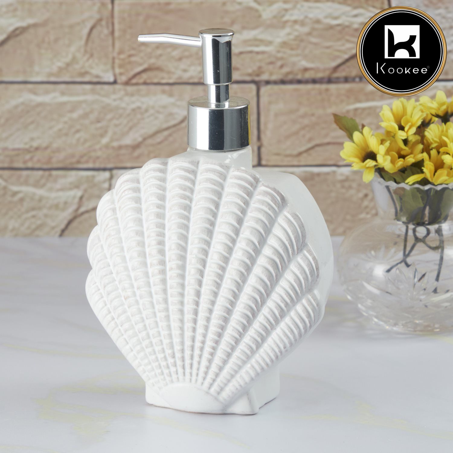 Kookee Ceramic Soap Dispensers, White, ART07963