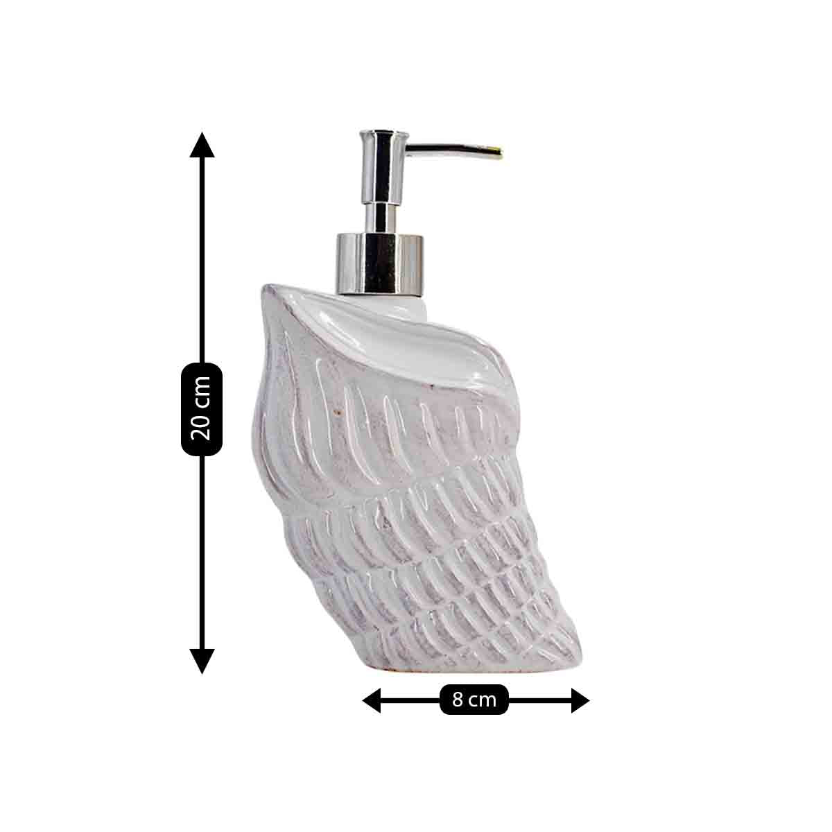 Ceramic Soap Dispenser for handwash for Bathroom, White, (Set of 1) (7965)