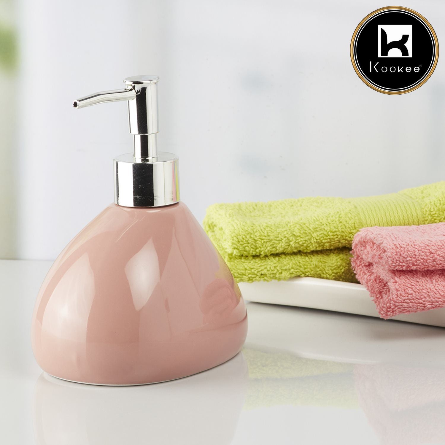 Kookee Ceramic Soap Dispensers, Pink, ART07967