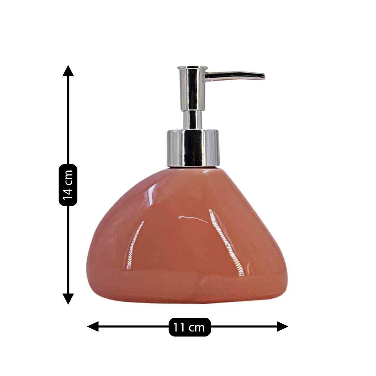 Ceramic Soap Dispenser for handwash for Bathroom, Pink, (Set of 1) (7967)