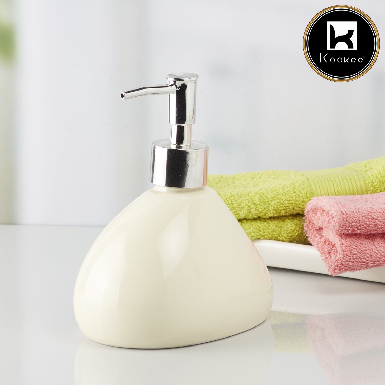 Kookee Ceramic Soap Dispensers, Off White, ART07968