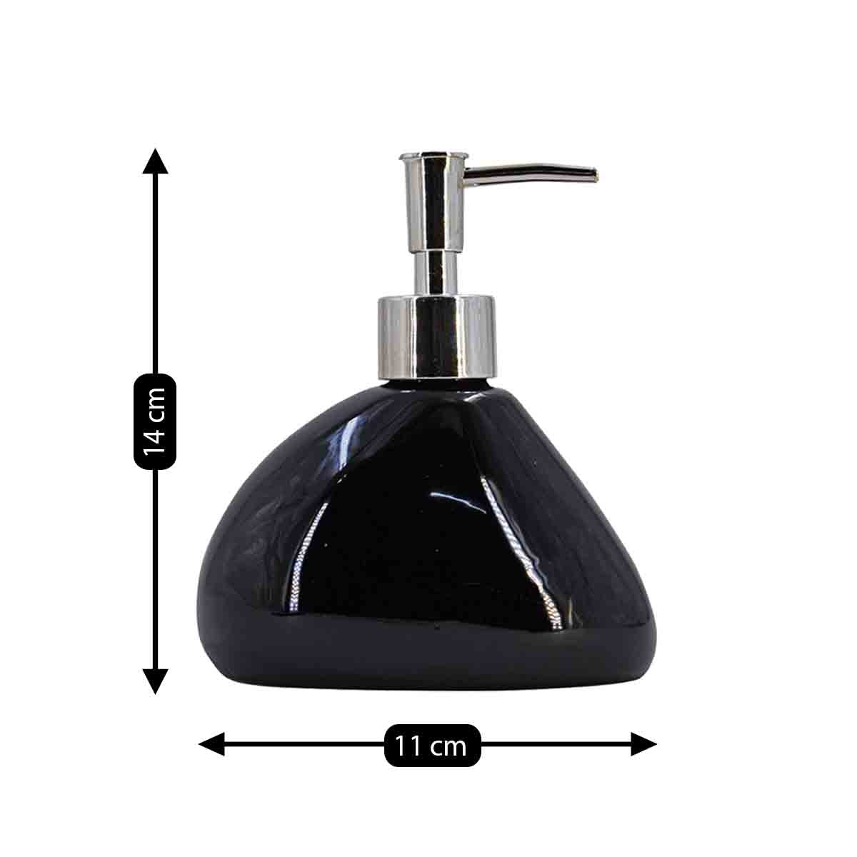 Ceramic Soap Dispenser for handwash for Bathroom, Black, (Set of 1) (7969)