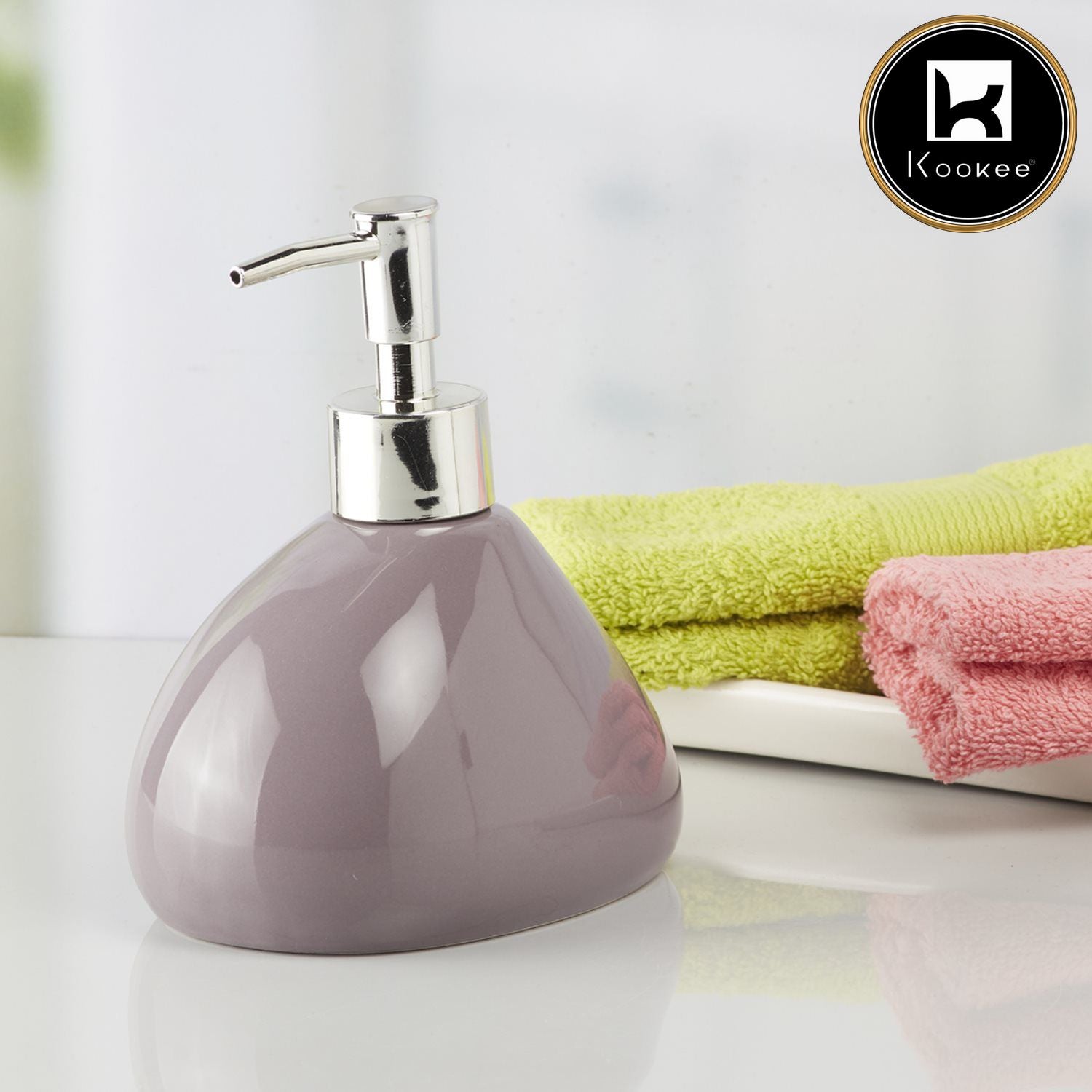 Kookee Ceramic Soap Dispensers, Brown, ART07970