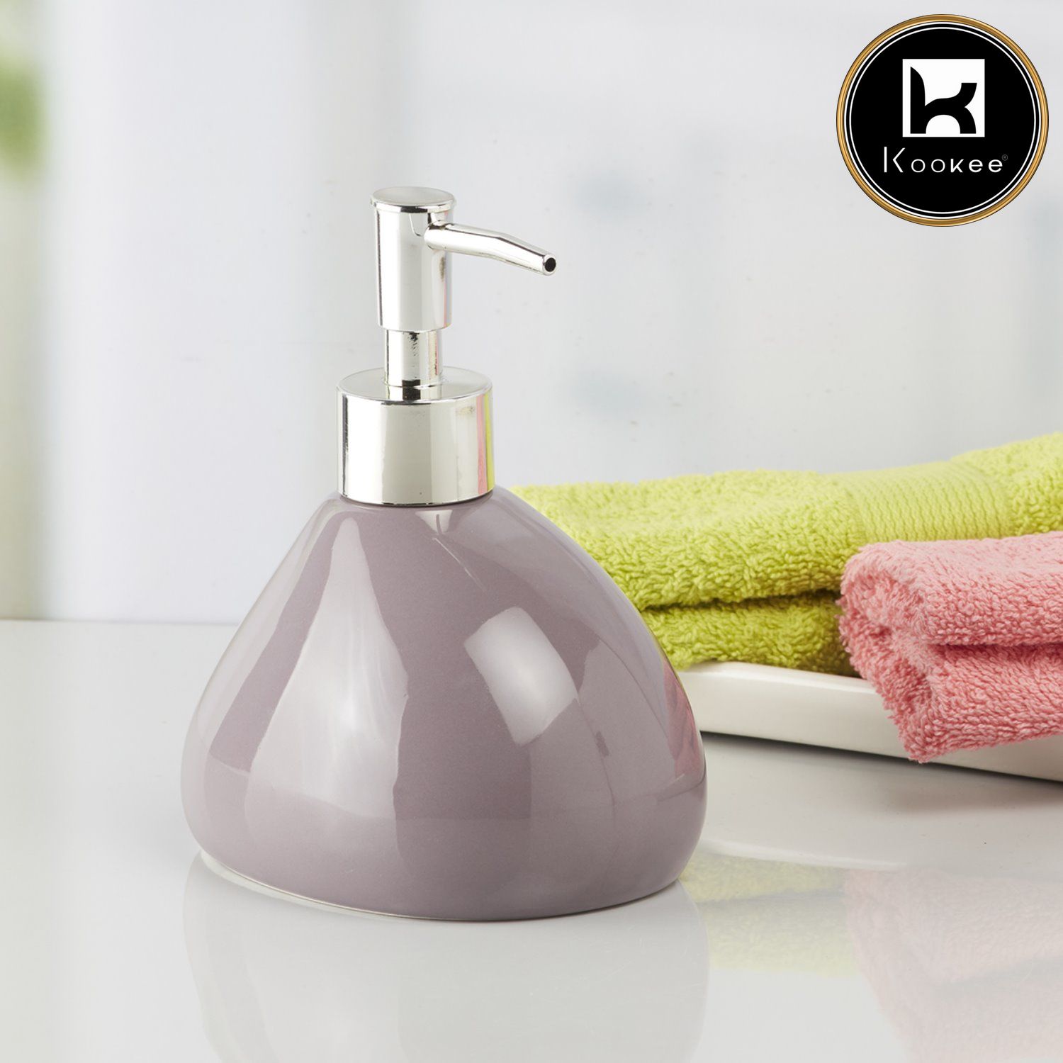Kookee Ceramic Soap Dispensers, Brown, ART07970