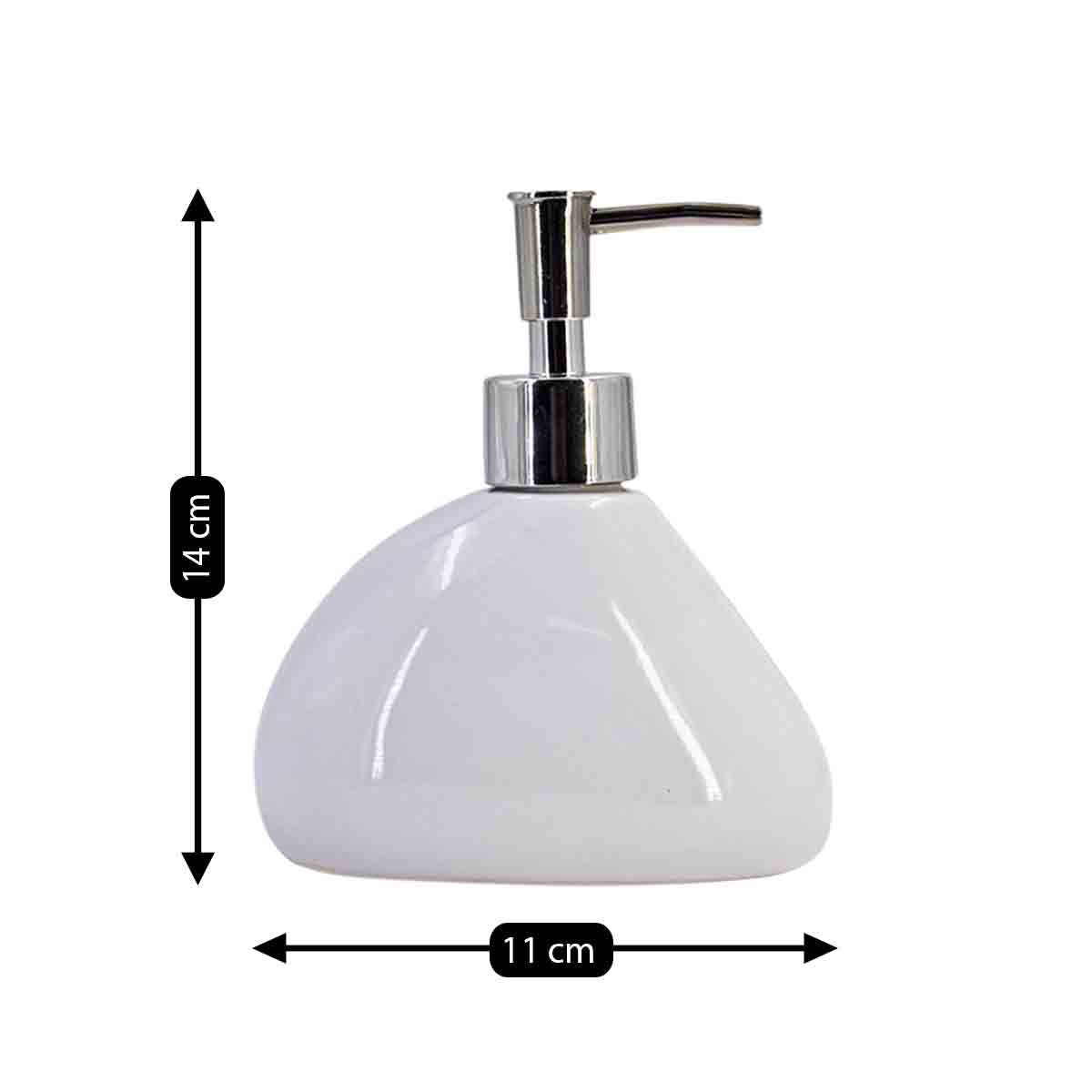 Ceramic Soap Dispenser for handwash for Bathroom, White, (Set of 1) (7971)