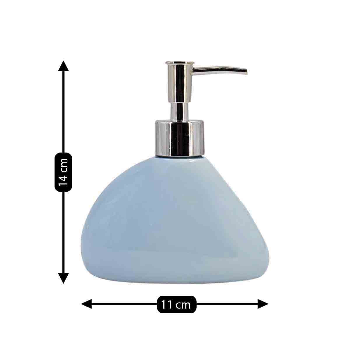 Ceramic Soap Dispenser for handwash for Bathroom, Blue, (Set of 1) (7972)