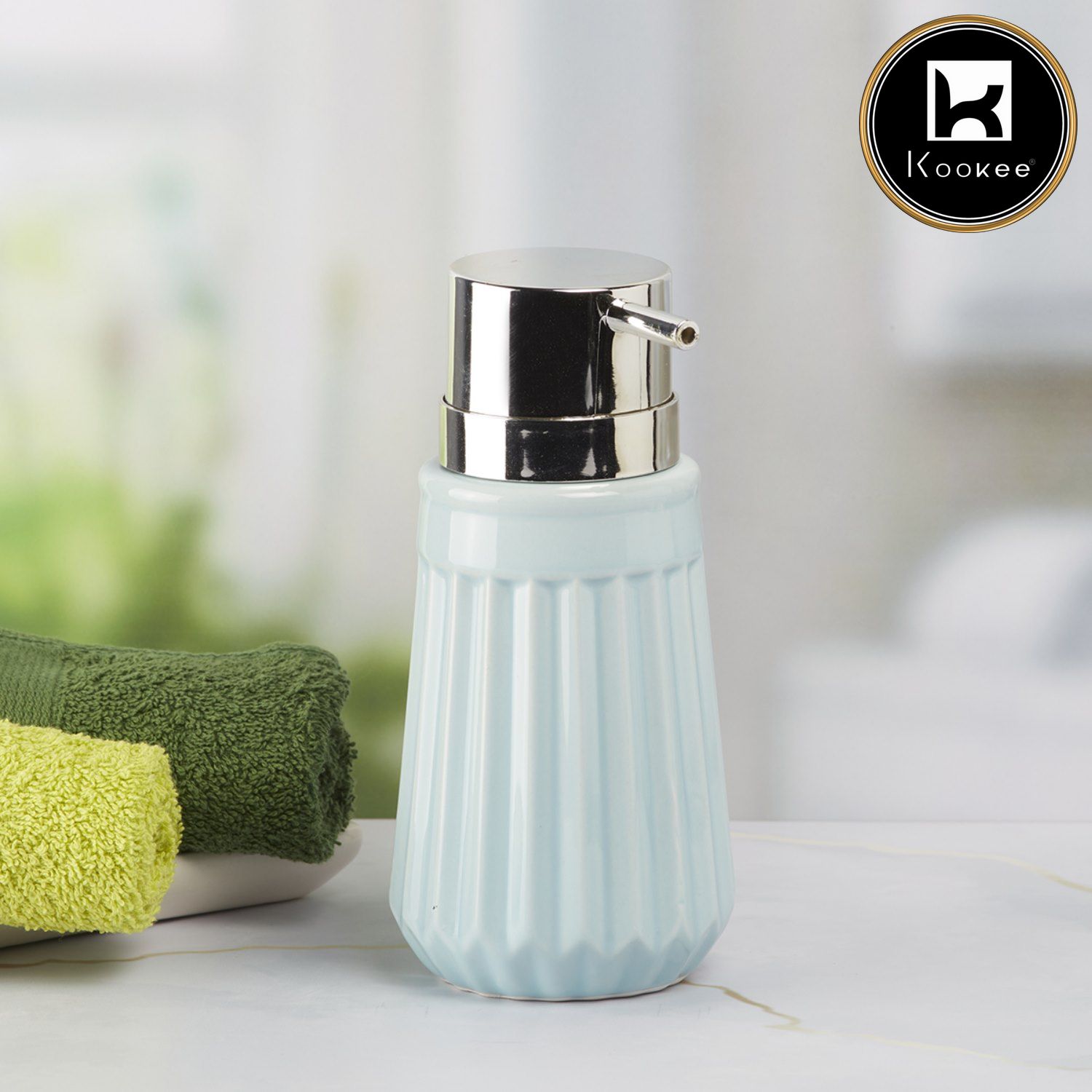 Kookee Ceramic Soap Dispensers, Blue, ART07980
