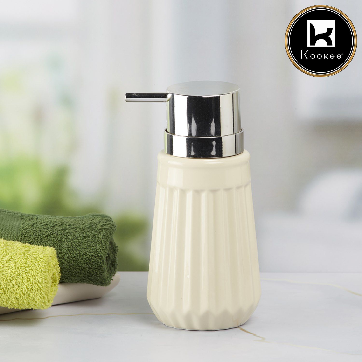 Kookee Ceramic Soap Dispensers, Off White, ART07981