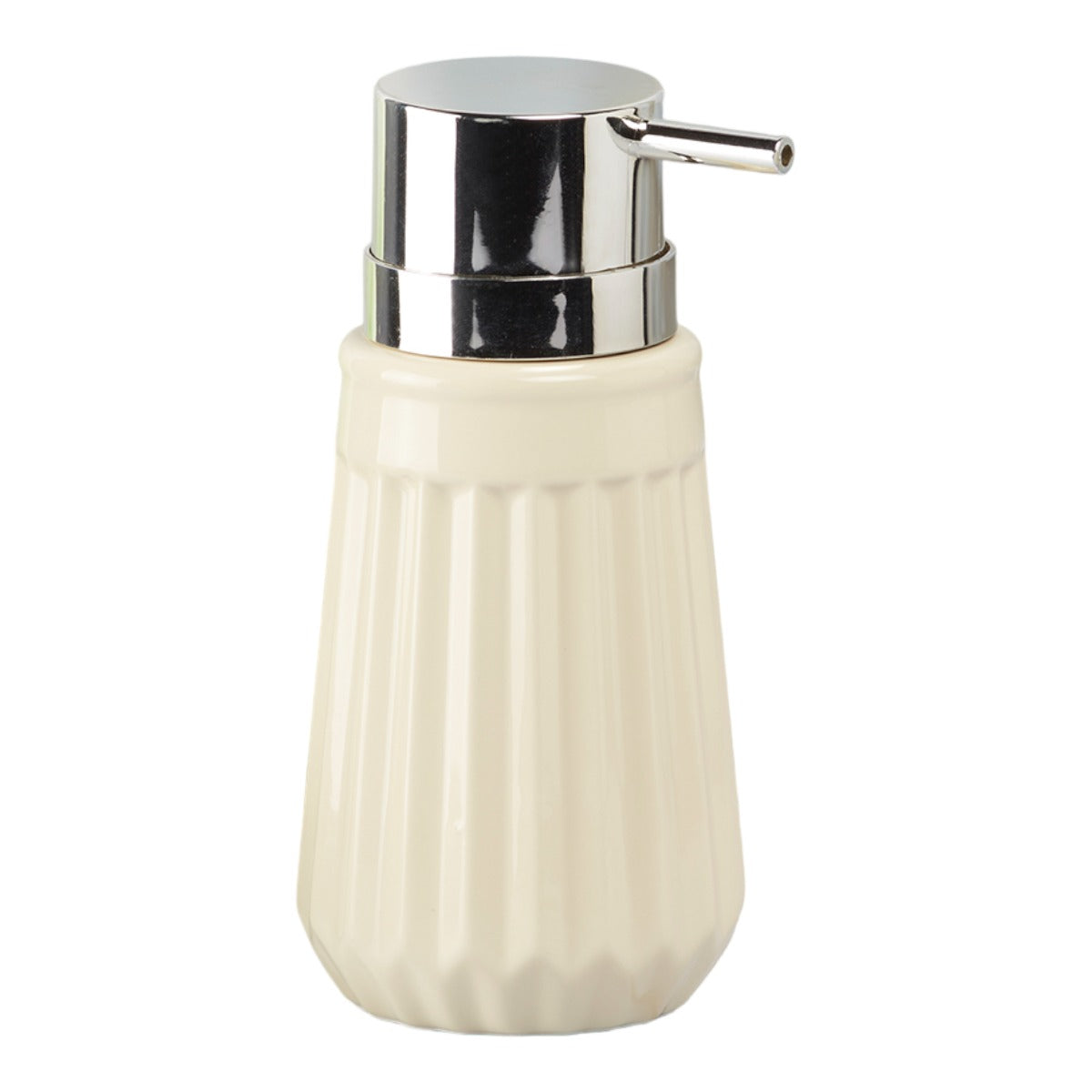 Ceramic Soap Dispenser for handwash for Bathroom, Cream, (Set of 1) (7981)