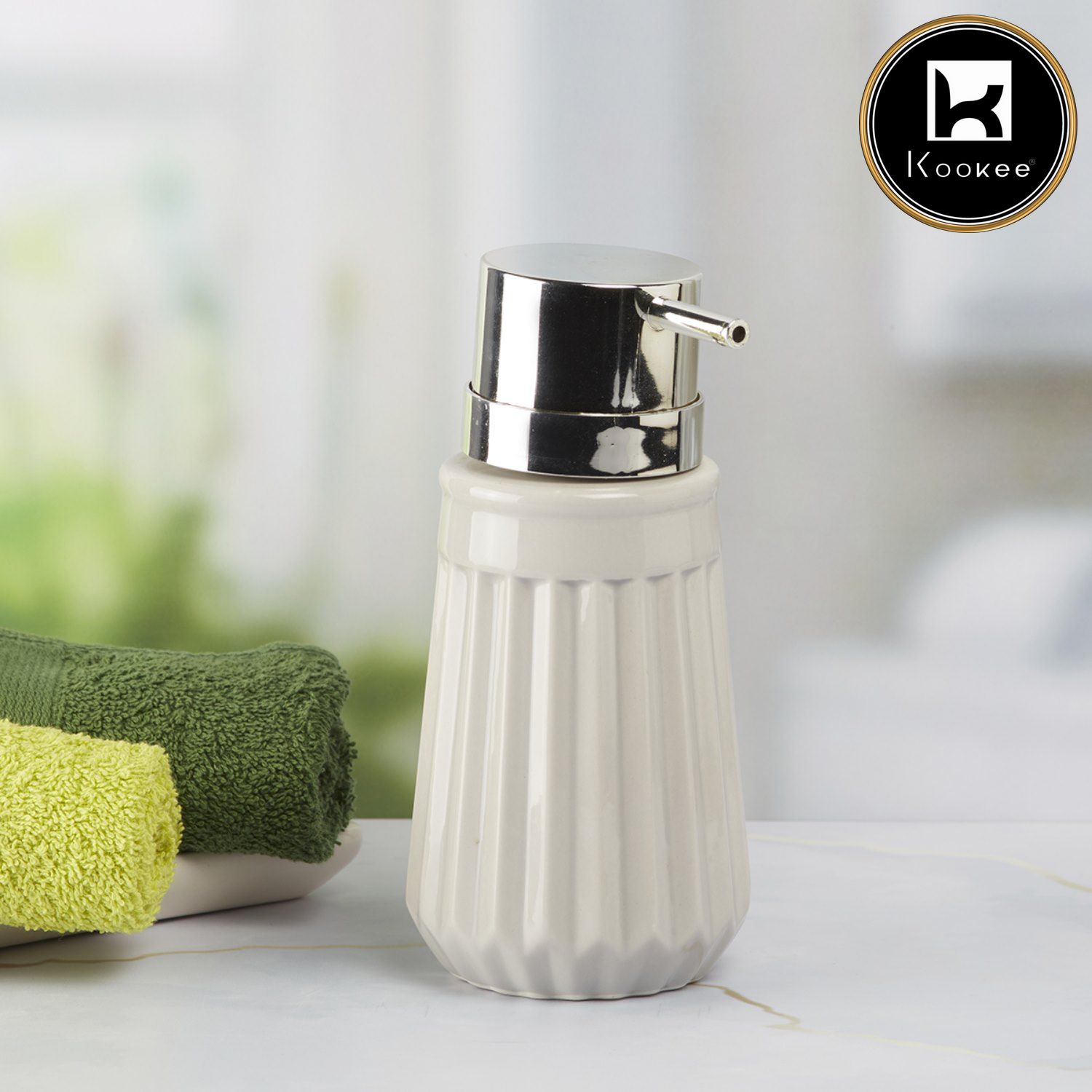 Kookee Ceramic Soap Dispensers, Grey, ART07983