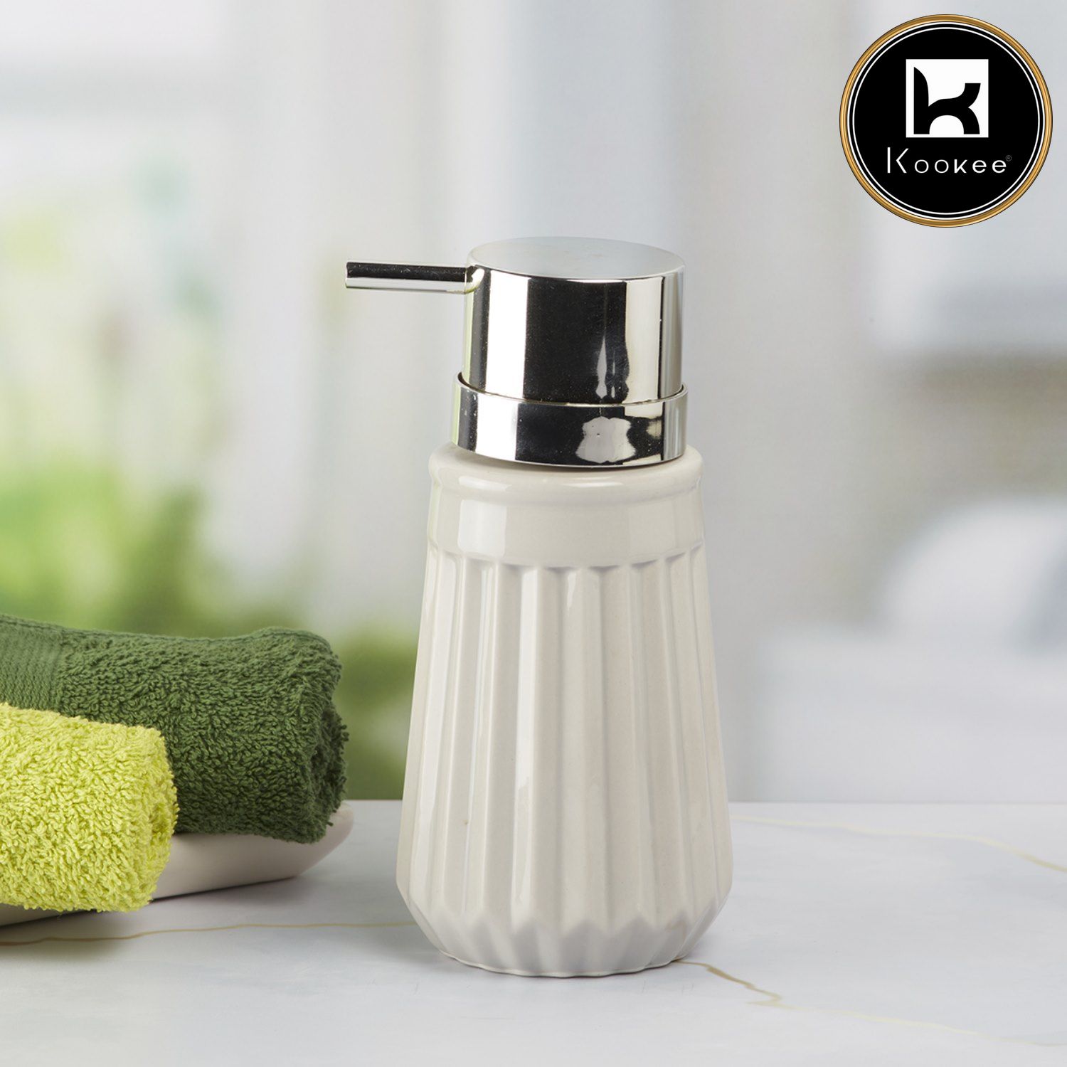 Kookee Ceramic Soap Dispensers, Grey, ART07983