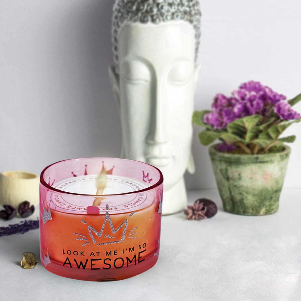 Soy Wax Scented Candle in Glass Jar (50H Burn Time) (AXW1314-A)