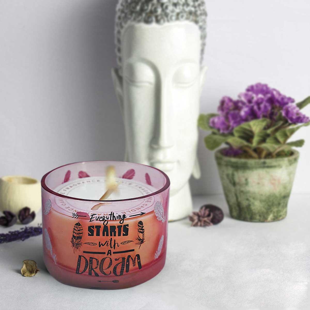 Soy Wax Scented Candle in Glass Jar (50H Burn Time) (AXW1314-A)