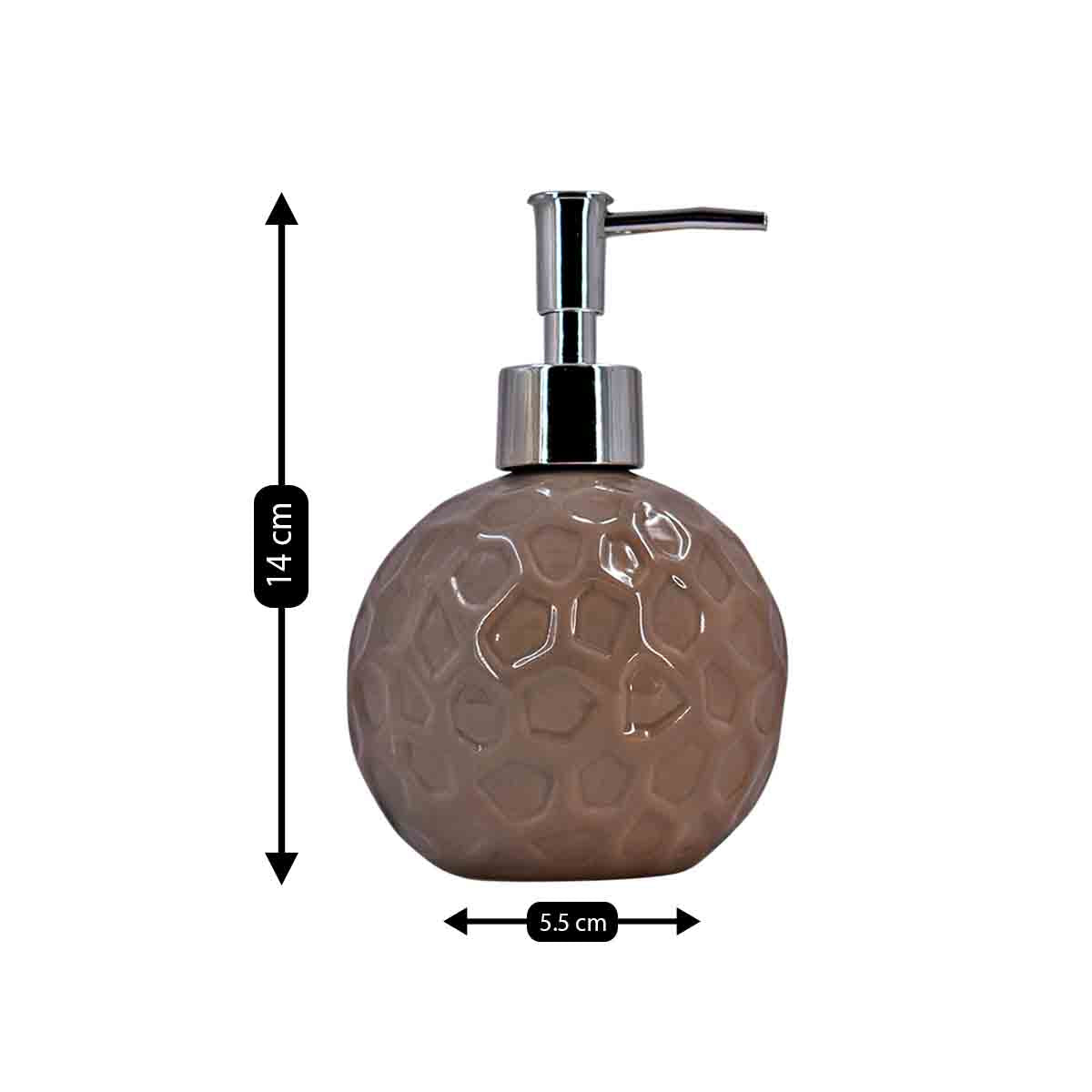 Ceramic Soap Dispenser for handwash for Bathroom, Beige (V-CSD-002-3)