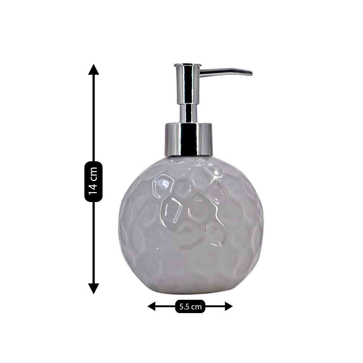 Ceramic Soap Dispenser for handwash for Bathroom, Grey, (Set of 1) (8009)