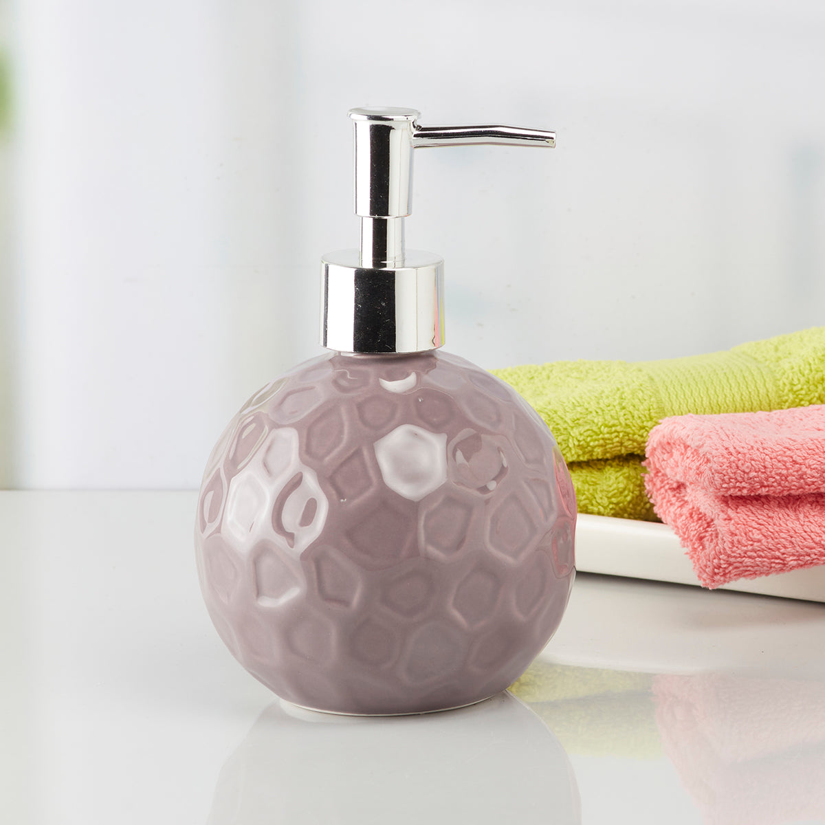 Ceramic Soap Dispenser handwash Pump for Bathroom, Set of 1, Wine (8010)