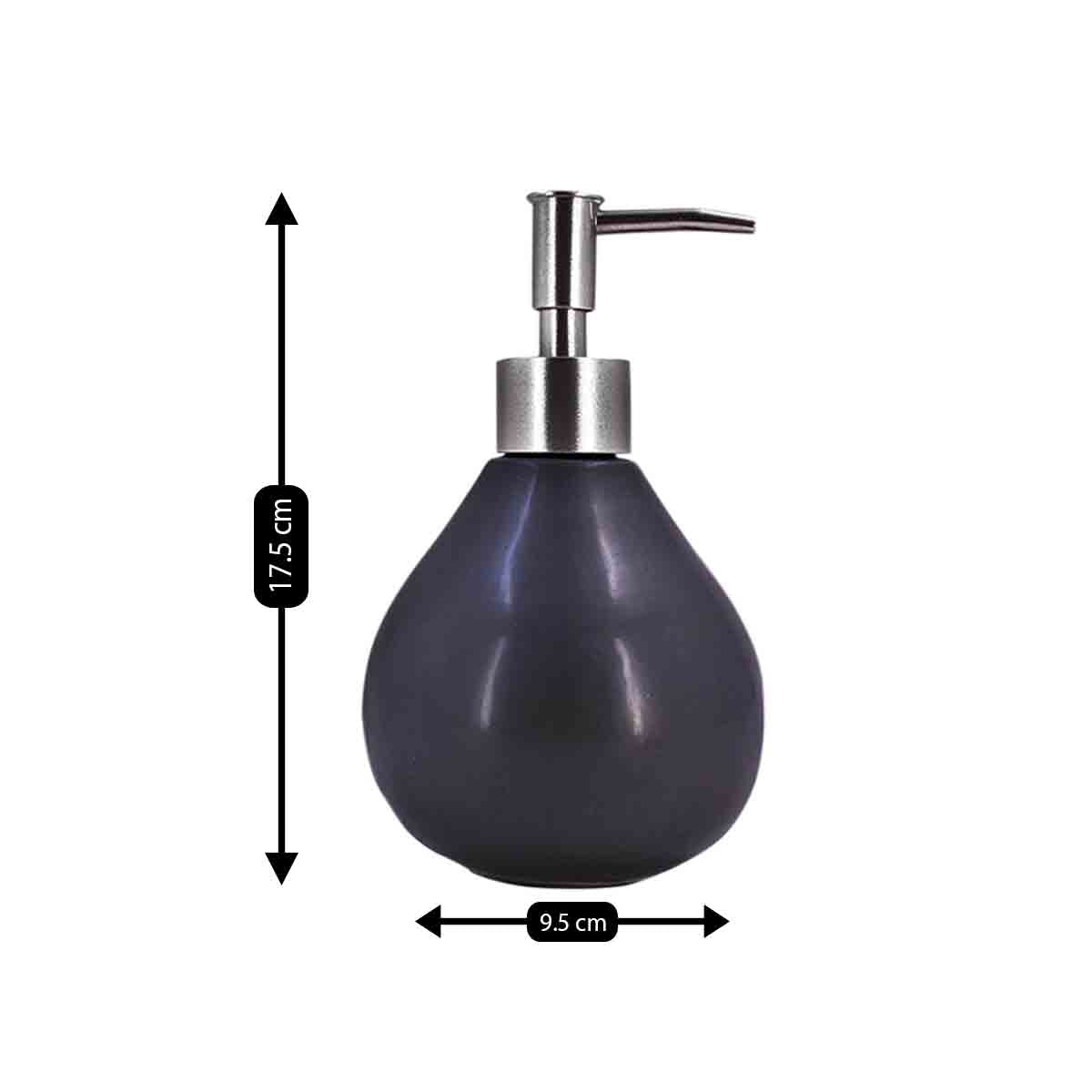 Ceramic Soap Dispenser for handwash for Bathroom, Black (V-CSD-054)