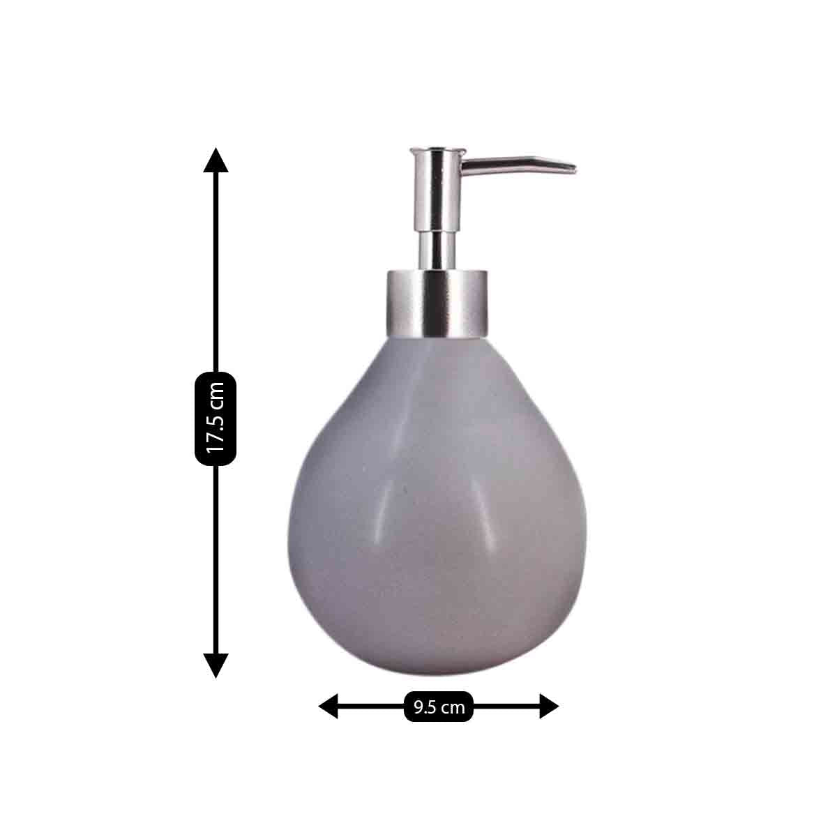 Ceramic Soap Dispenser for handwash for Bathroom, Grey, (Set of 1) (8015)