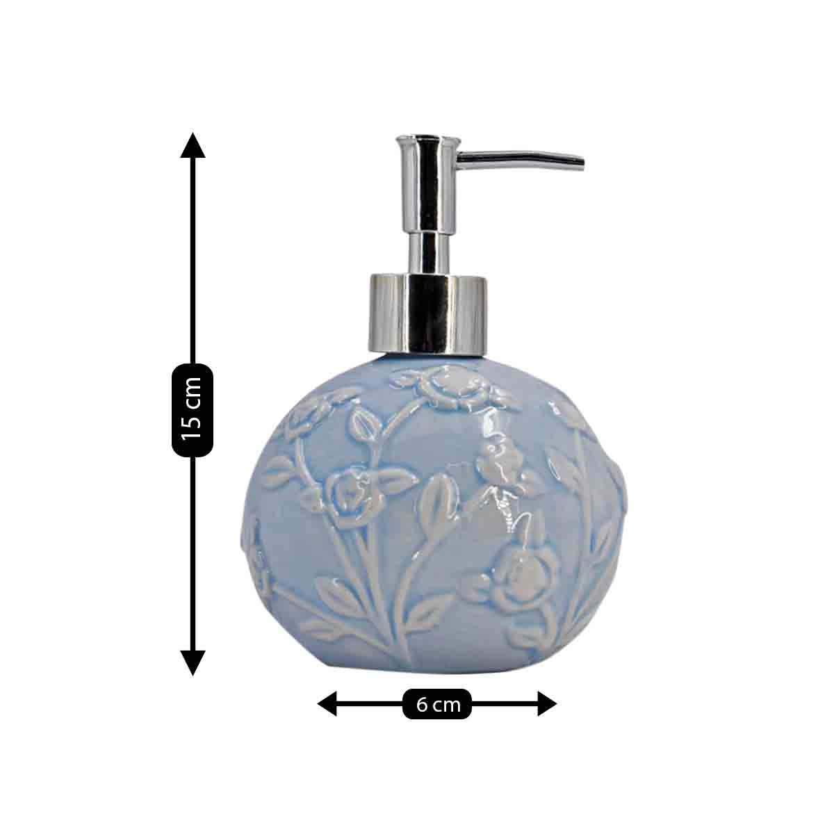 Ceramic Soap Dispenser for handwash for Bathroom, Blue, (Set of 1) (8016)