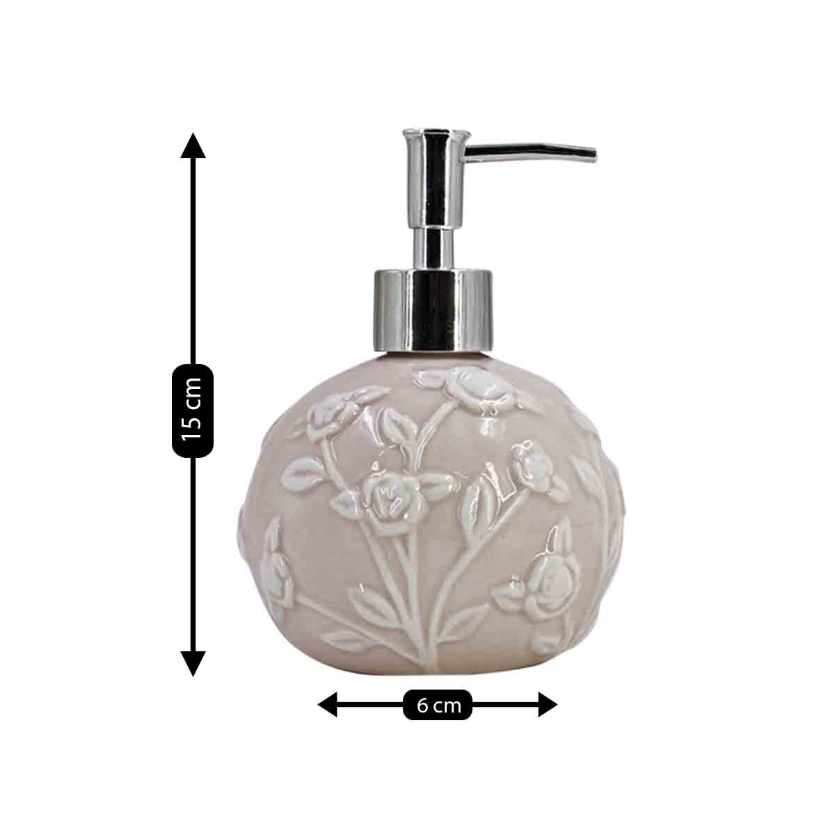 Ceramic Soap Dispenser for handwash for Bathroom, Beige (V-CSD-002-1)