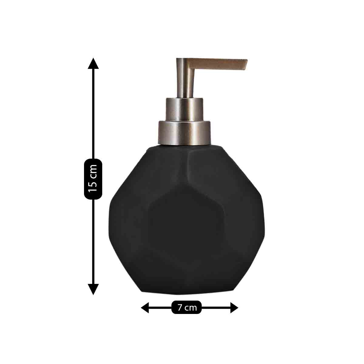 Ceramic Soap Dispenser for handwash for Bathroom, Black (V-CSD-021-1)