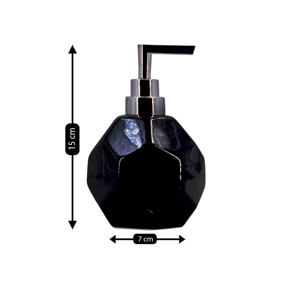 Ceramic Soap Dispenser for handwash for Bathroom, Black (V-CSD-021-1)