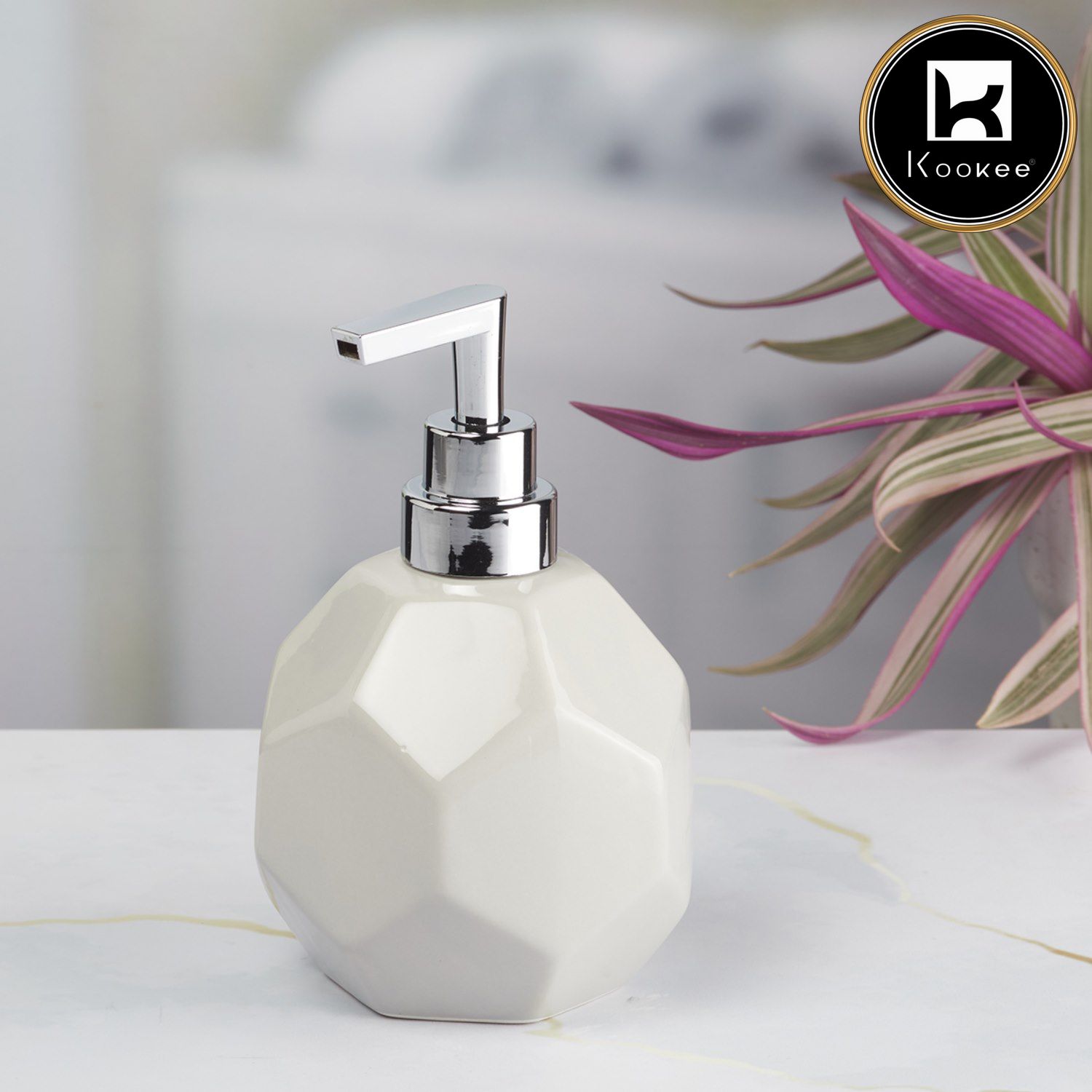 Kookee Ceramic Soap Dispensers, Grey, ART08025