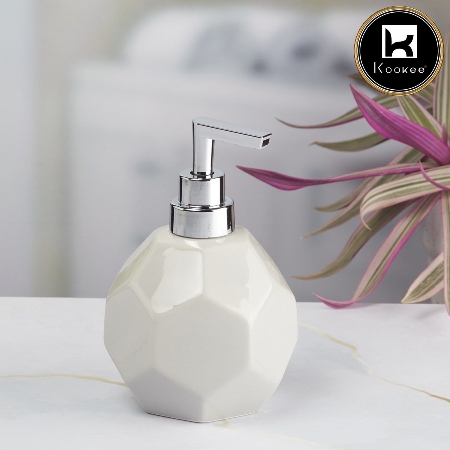 Kookee Ceramic Soap Dispensers, Grey, ART08025