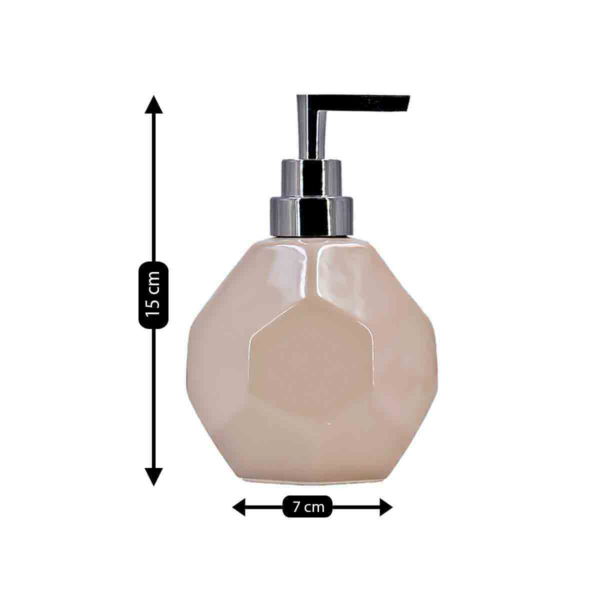 Ceramic Soap Dispenser for handwash for Bathroom, Brown, (Set of 1) (8026)