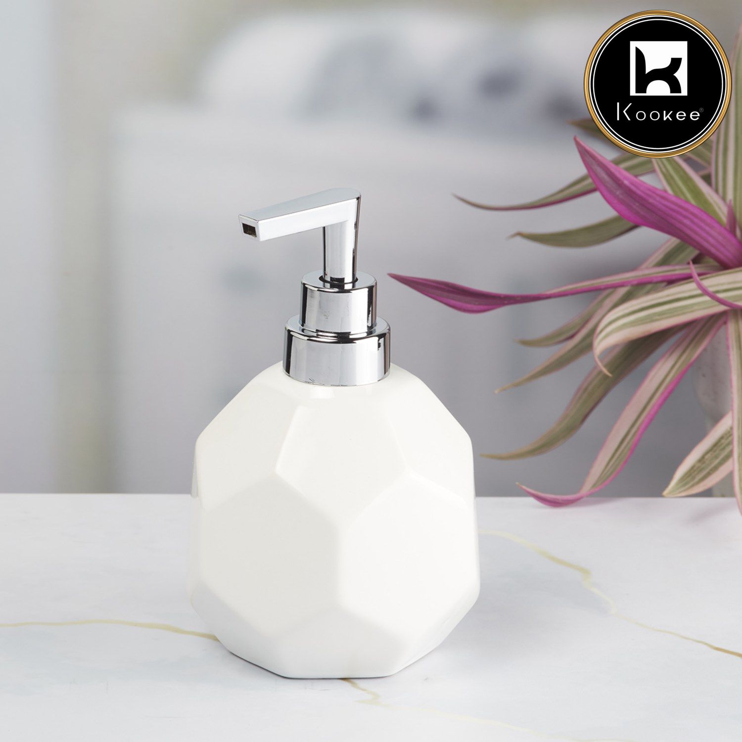 Kookee Ceramic Soap Dispensers, White, ART08027