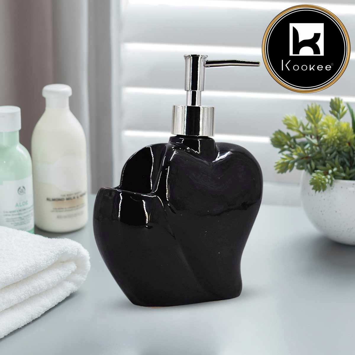 Kookee Ceramic Soap Dispensers, Black, ART08028