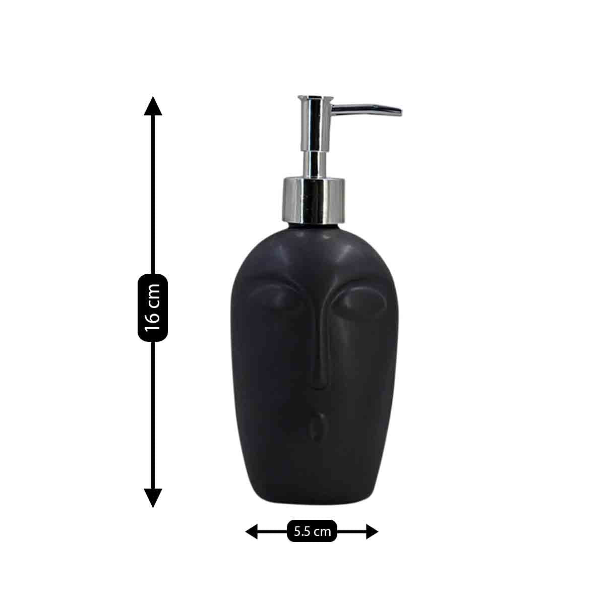 Ceramic Soap Dispenser for handwash for Bathroom, Black (V-CSD-006-2)