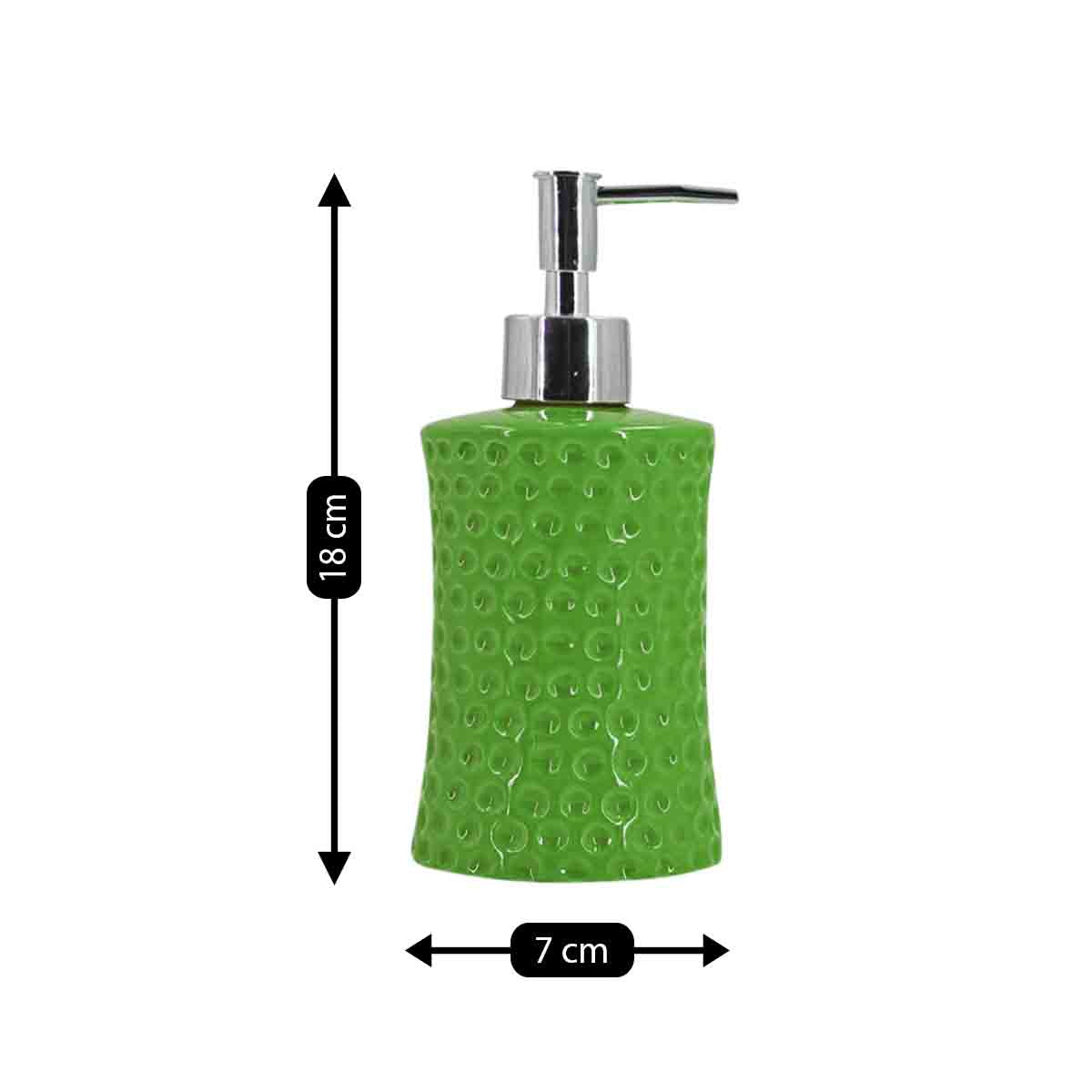 Ceramic Soap Dispenser for handwash for Bathroom, Green, (Set of 1) (8042)